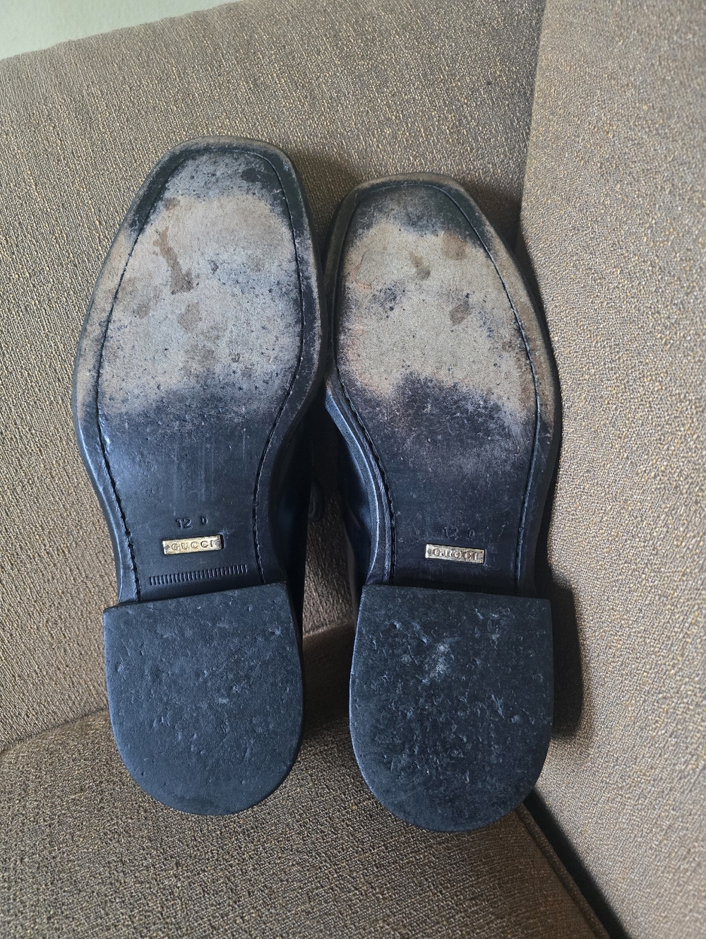 Gucci Black Leather Slip-On Dress Shoes Size 12D - Picture 8 of 9